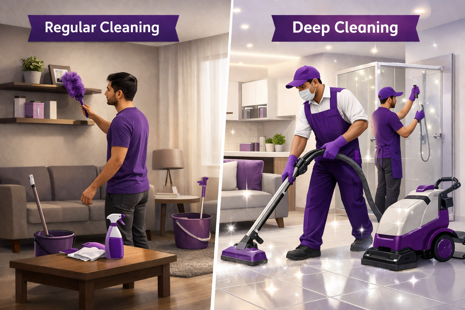 deep cleaning vs regular cleaning